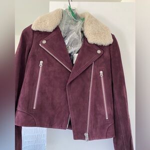 Rag & Bone NEW XS suede moto jacket